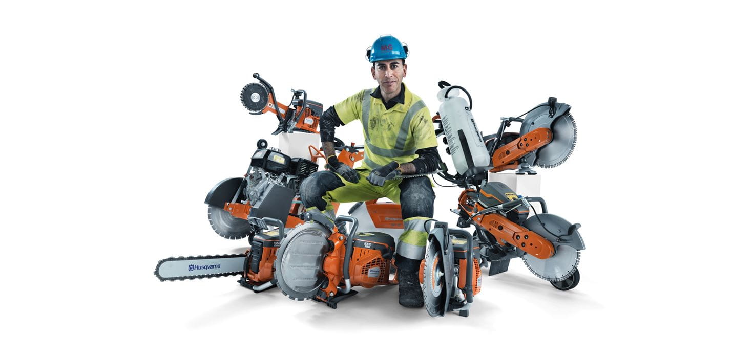 Husqvarna has the widest range of handheld power cutters on the market, containing no less than 20 different models, with cutting depths up to 450 mm.