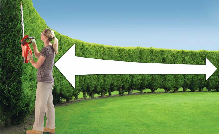 Cordless battery powered hedge trimmers