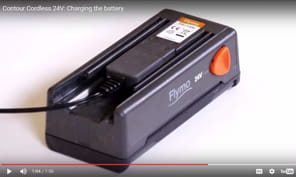 charging the battery contour cordless 24V, youtube video