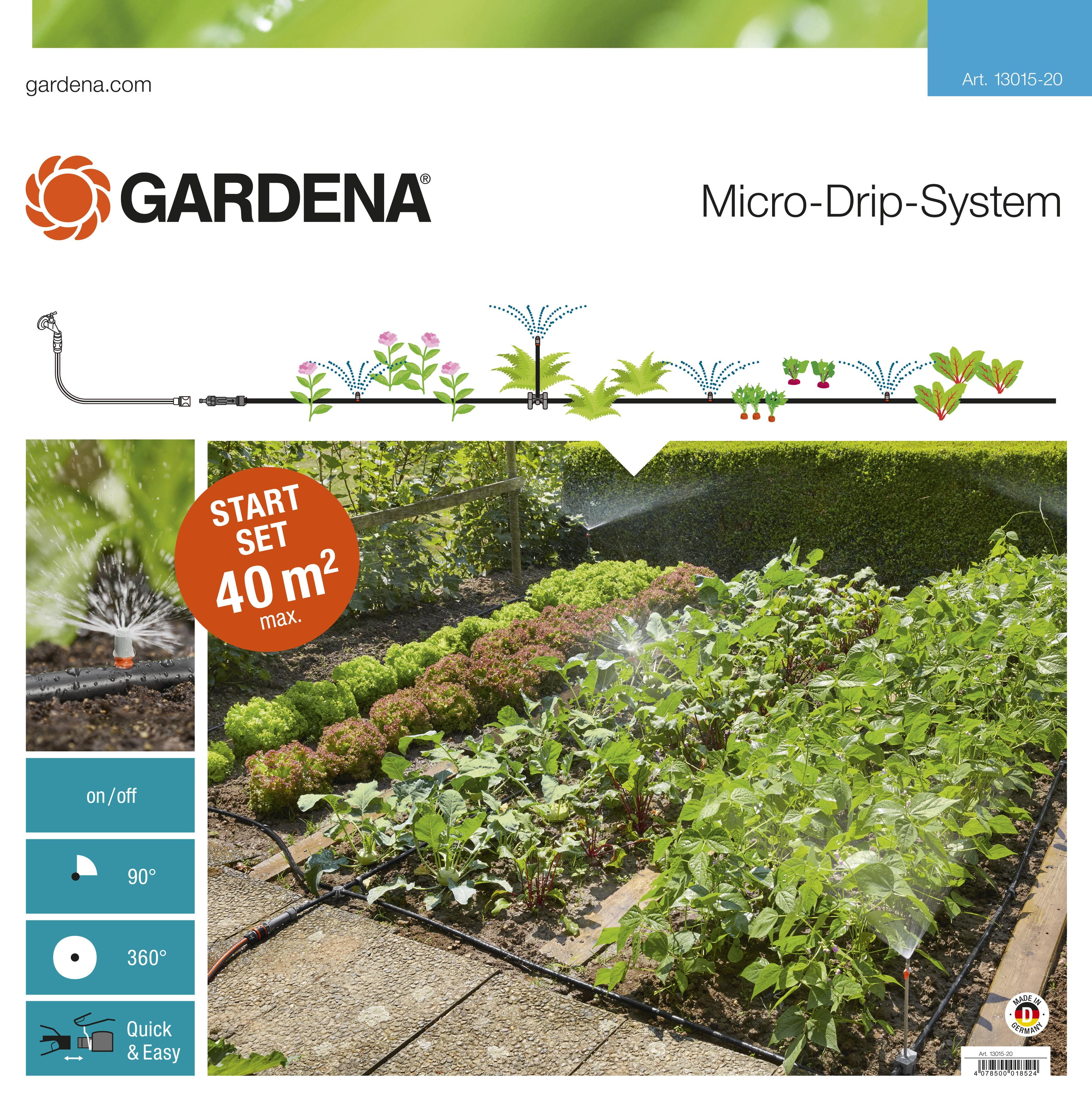 Micro-Drip-irrigation System For saving GARDENA Starter Set crop rows L Water-saving irrigation Of row crops 13013-20